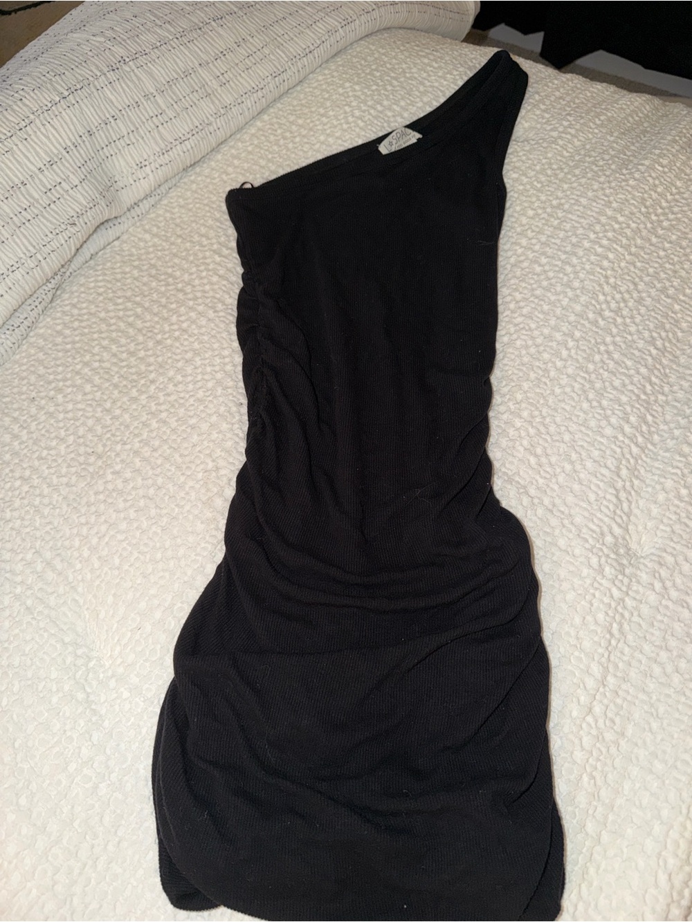 l*space One-Shoulder Black Ruched Mini Dress - Picture 3 of 4